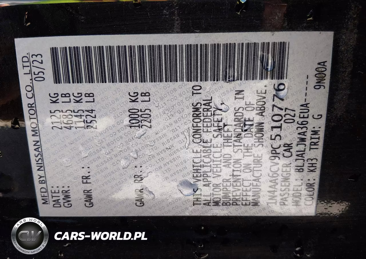 2023 Nissan Maxima Sv Xtronic Cvt VIN:1N4AA6CV9PC510776 - 9