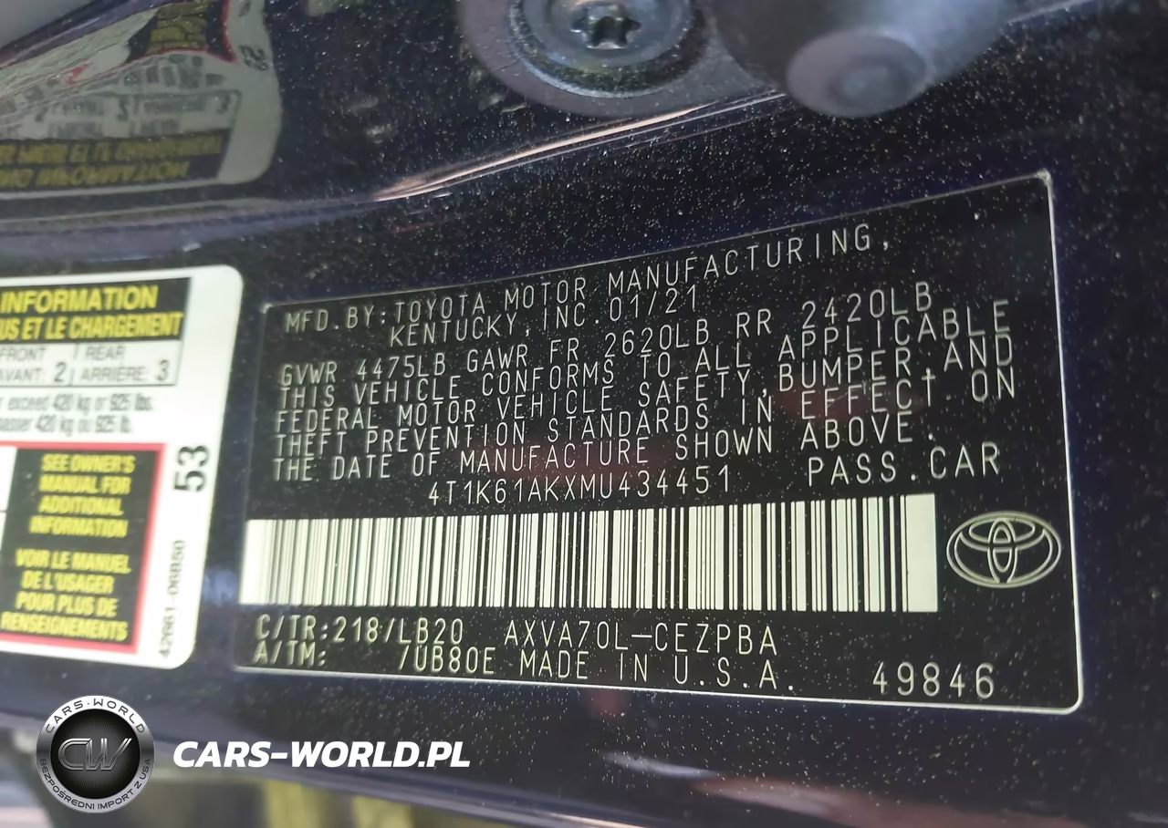 2021 Toyota Camry Xse VIN:4T1K61AKXMU434451 - 9