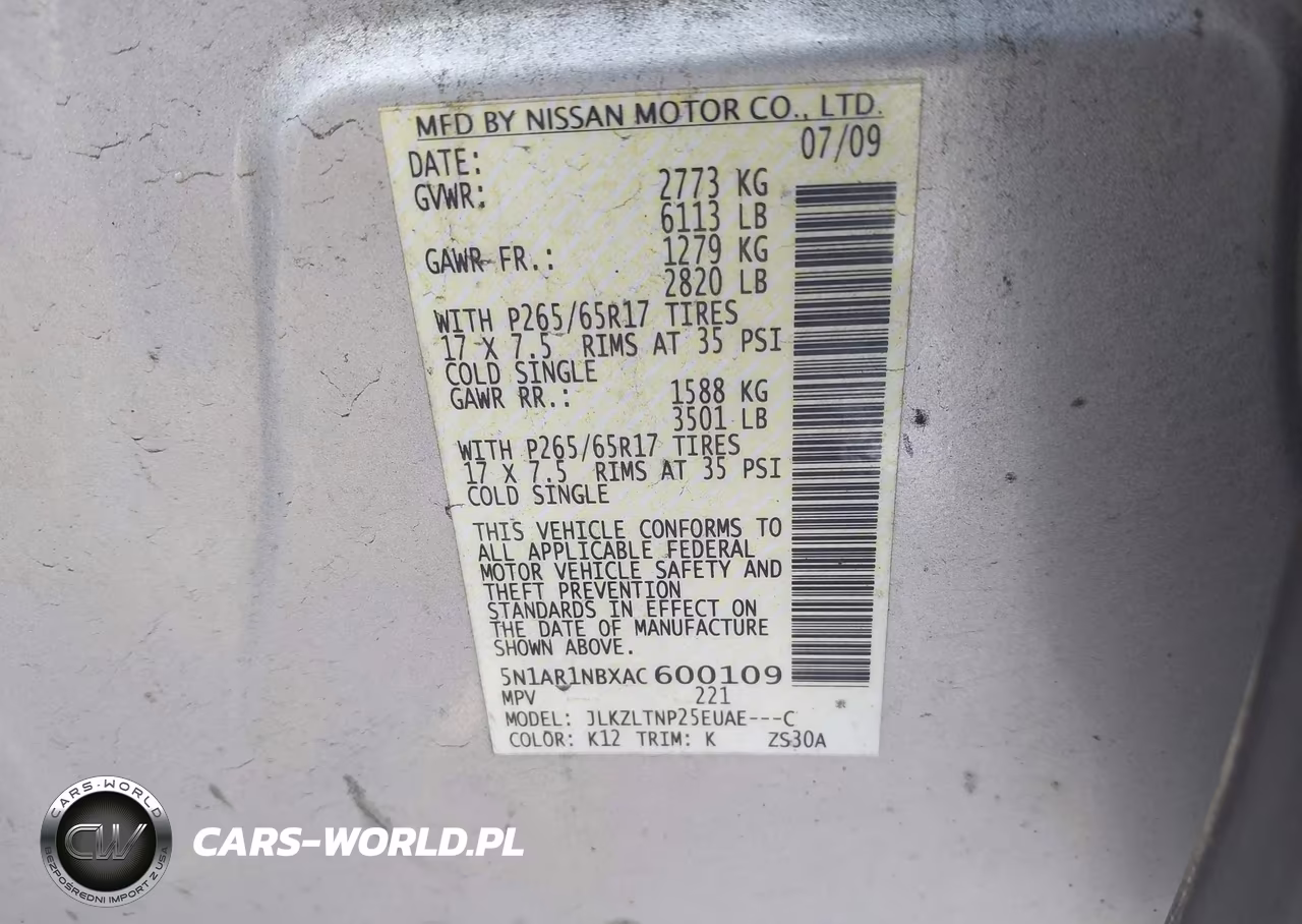 2010 Nissan Pathfinder Se VIN:5N1AR1NBXAC600109 - 9