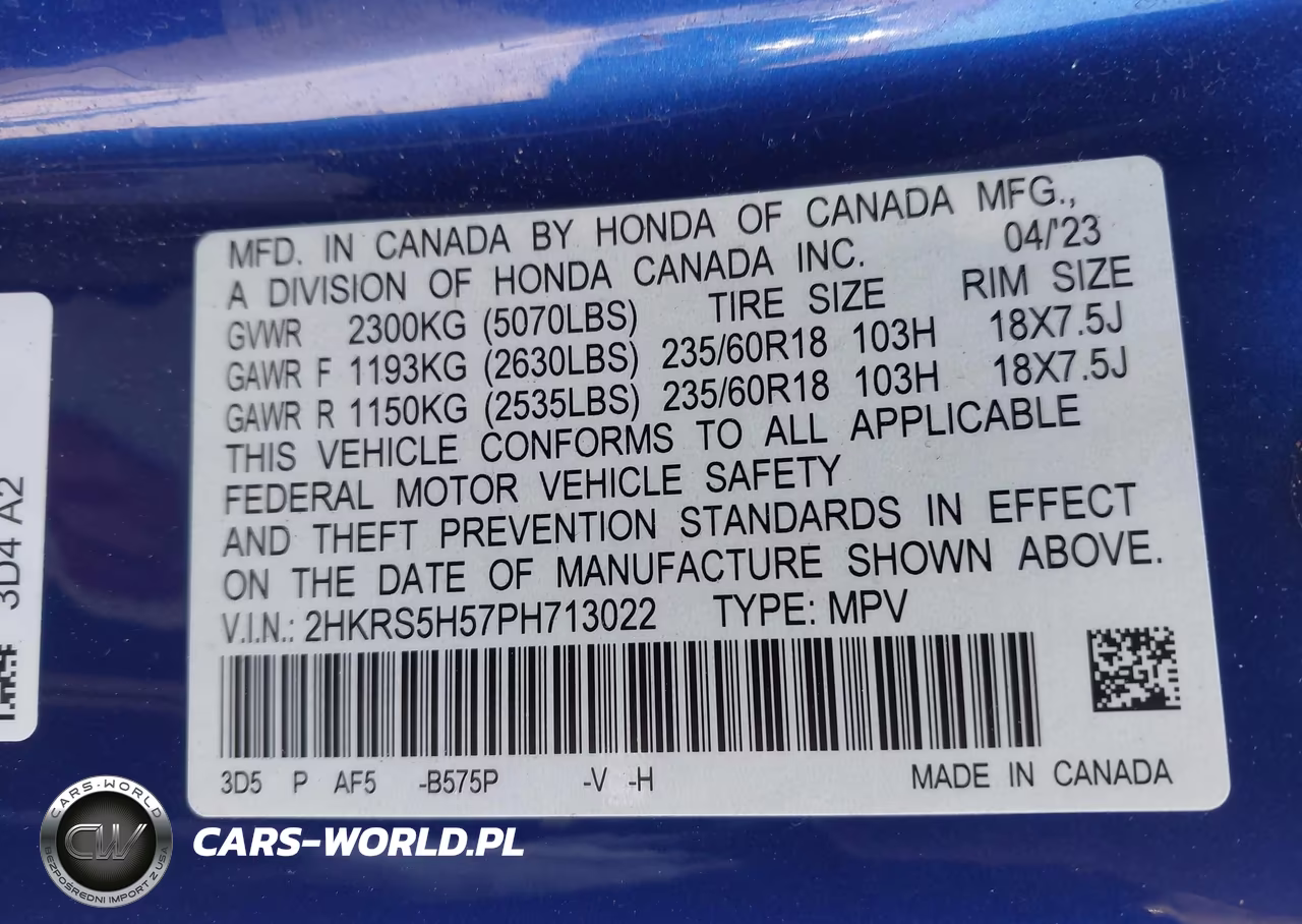 2023 Honda Cr-V Hybrid Sport VIN:2HKRS5H57PH713022 - 9