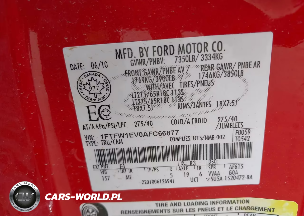 2010 Ford F-150 Fx4-Harley-Davidson-King Ranch-Lariat-Platinum-Xl-Xlt VIN:1FTFW1EV0AFC66877 - 9