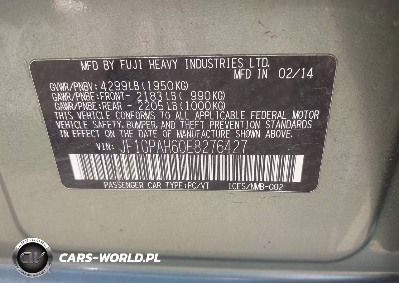 2014 Subaru Impreza 2.0I Limited VIN:JF1GPAH60E8276427 - 9