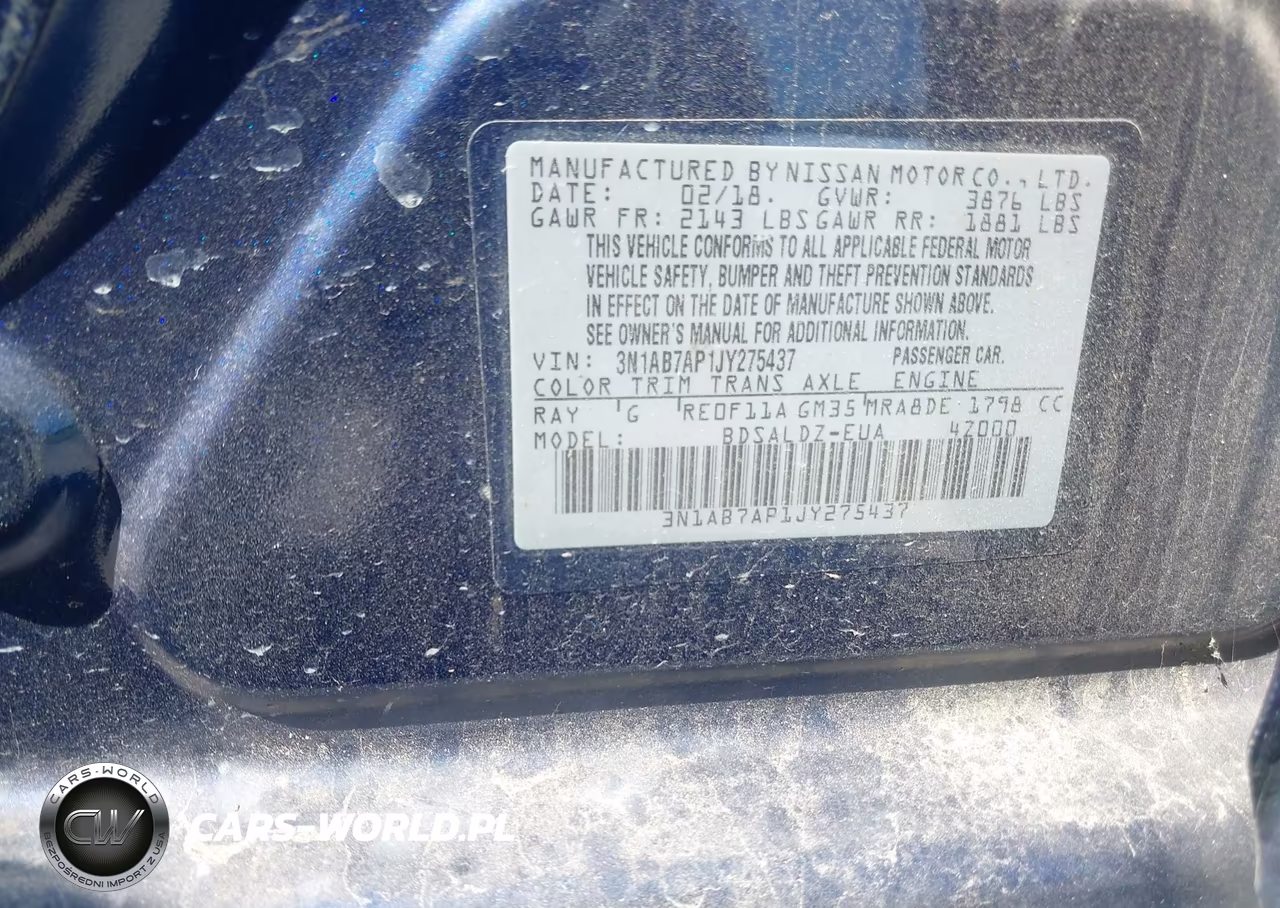 2018 Nissan Sentra Sv VIN:3N1AB7AP1JY275437 - 9