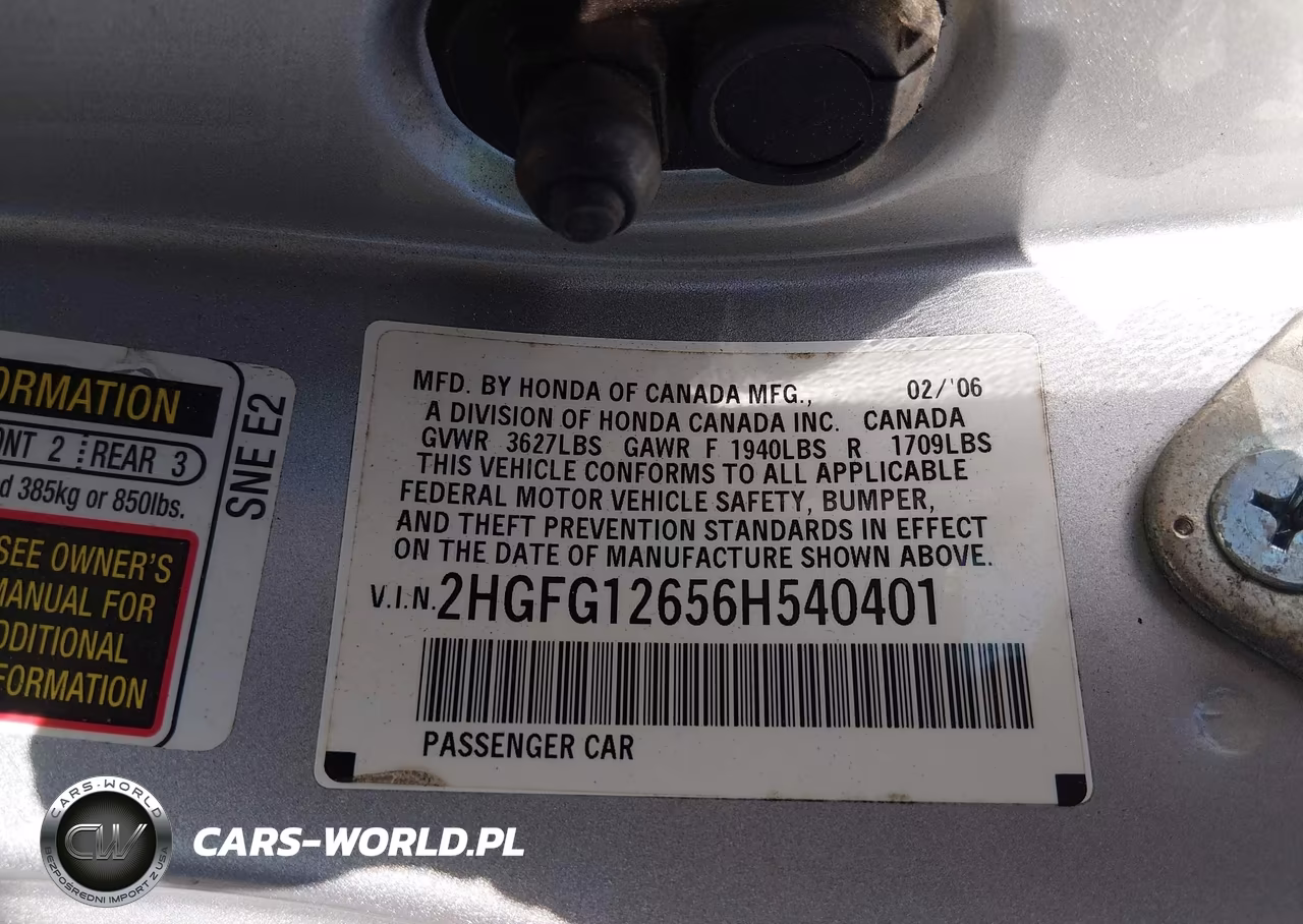 2006 Honda Civic Lx VIN:2HGFG12656H540401 - 9