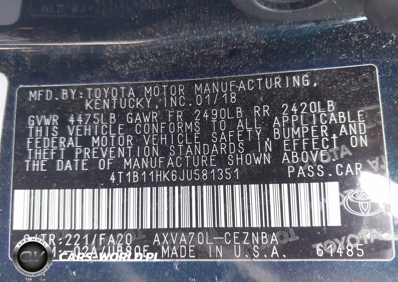 2018 Toyota Camry Le VIN:4T1B11HK6JU581351 - 9