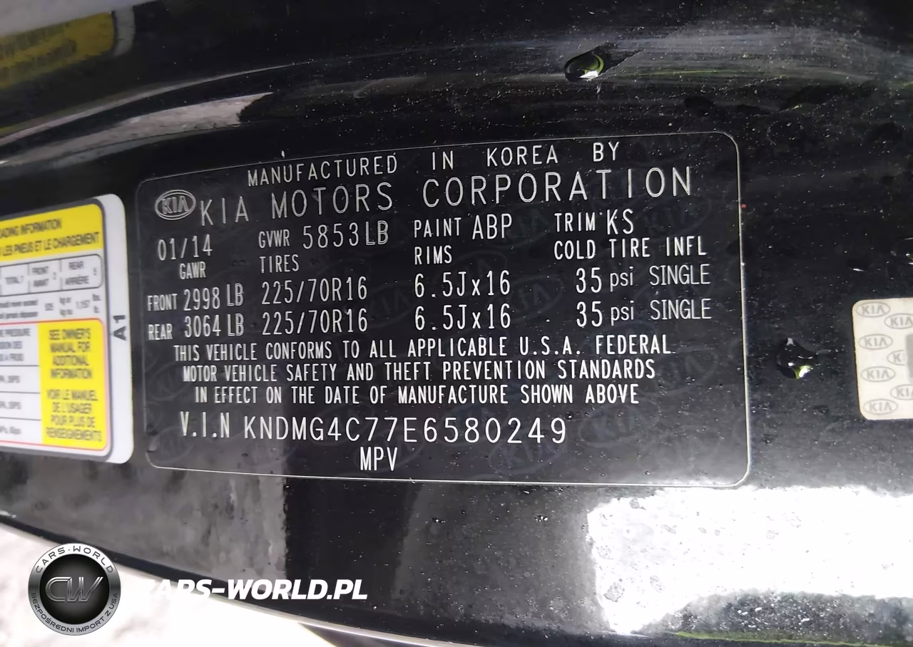 2014 Kia Sedona Lx VIN:KNDMG4C77E6580249 - 9