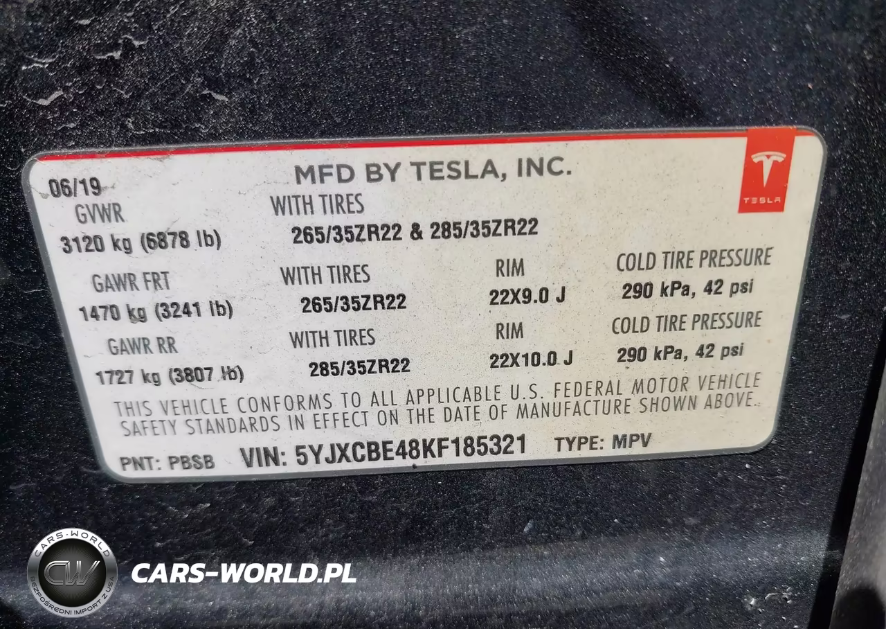 2019 Tesla Model X P100D-Performance VIN:5YJXCBE48KF185321 - 9