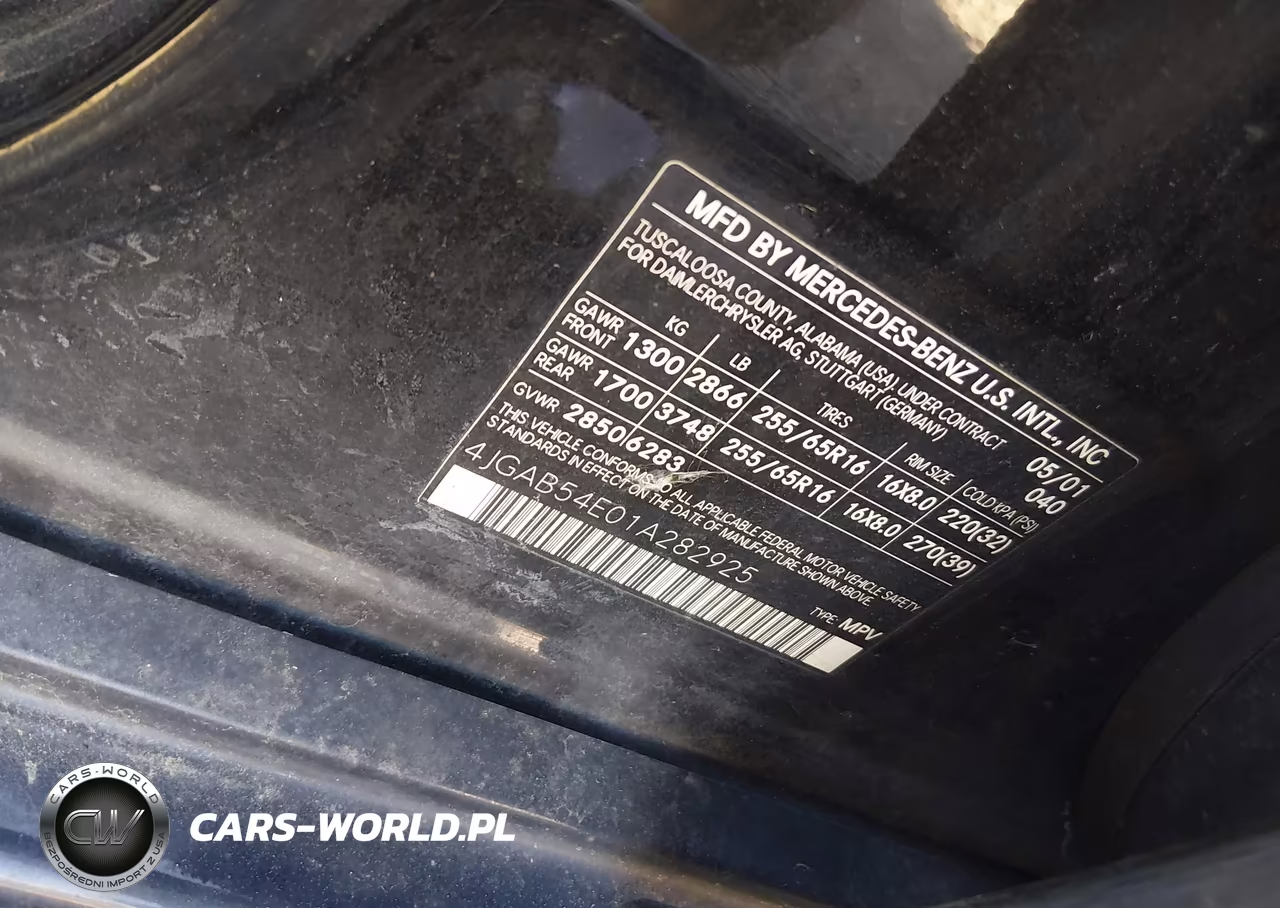 2001 Mercedes-Benz Ml 320 VIN:4JGAB54E01A282925 - 9