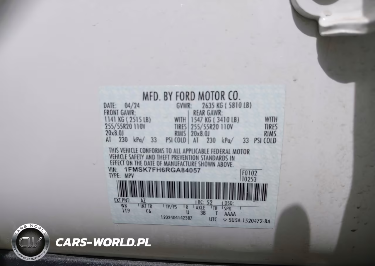 2024 Ford Explorer Limited VIN:1FMSK7FH6RGA84057 - 9