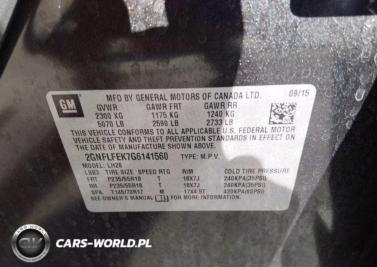 2016 Chevrolet Equinox Lt VIN:2GNFLFEK7G6141560 - 9