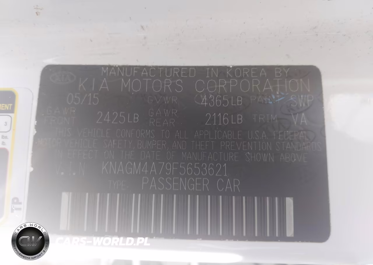 2015 Kia Optima Lx VIN:KNAGM4A79F5653621 - 9