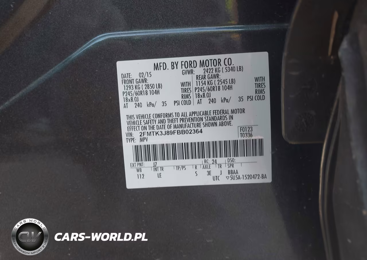 2015 Ford Edge Sel VIN:2FMTK3J89FBB02364 - 9