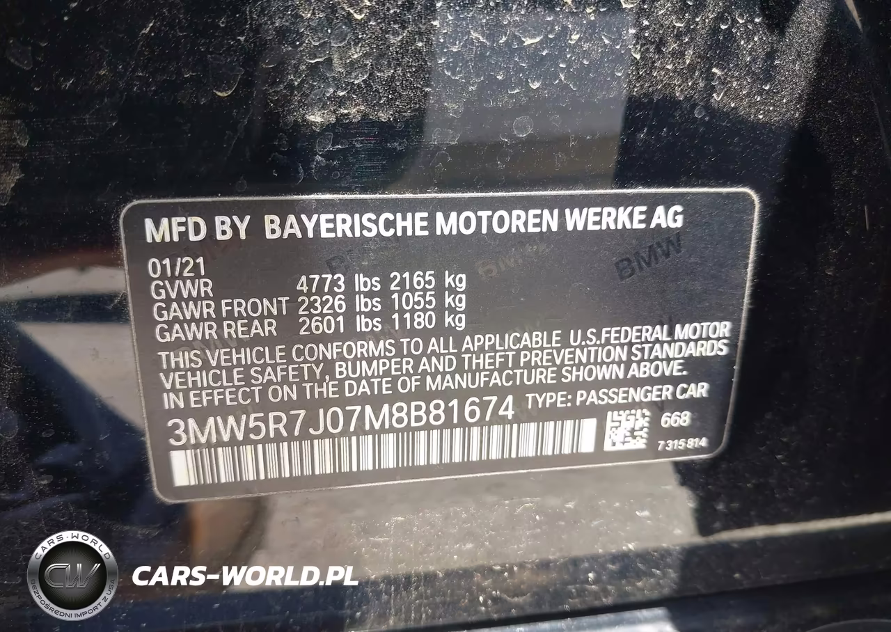 2021 BMW 330I xDrive VIN:3MW5R7J07M8B81674 - 9