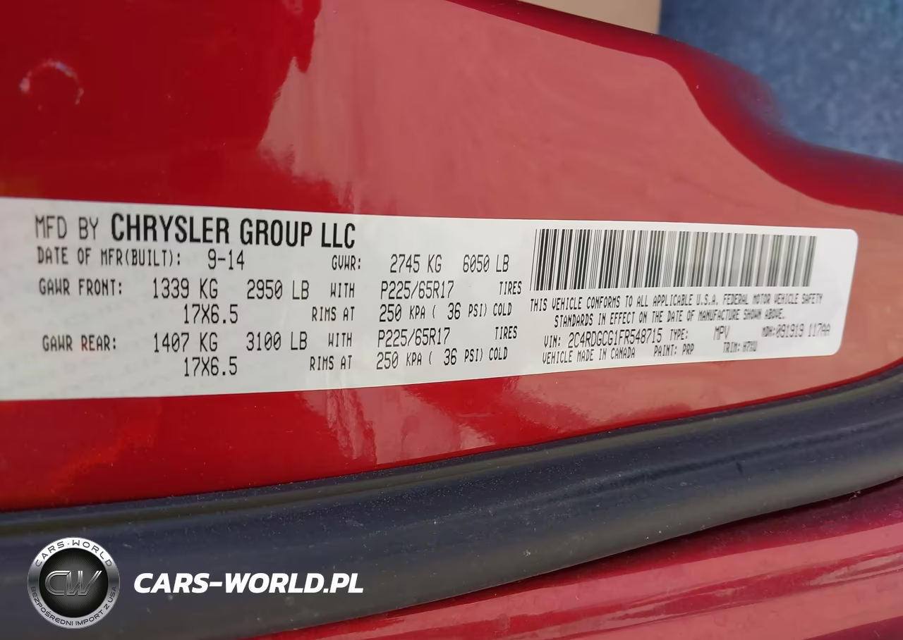 2015 Dodge Grand Caravan Sxt VIN:2C4RDGCG1FR548715 - 9