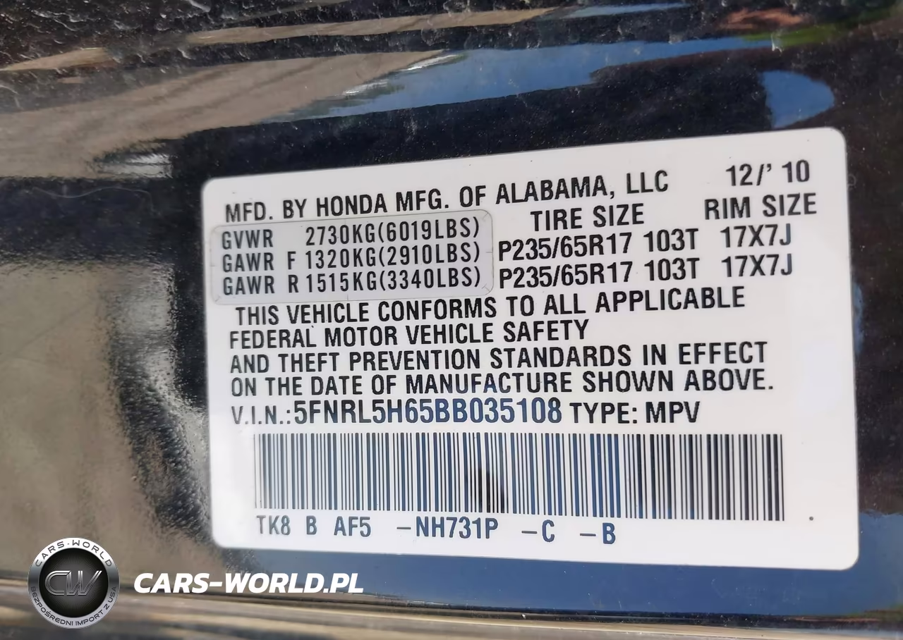 2011 Honda Odyssey Ex-L VIN:5FNRL5H65BB035108 - 9