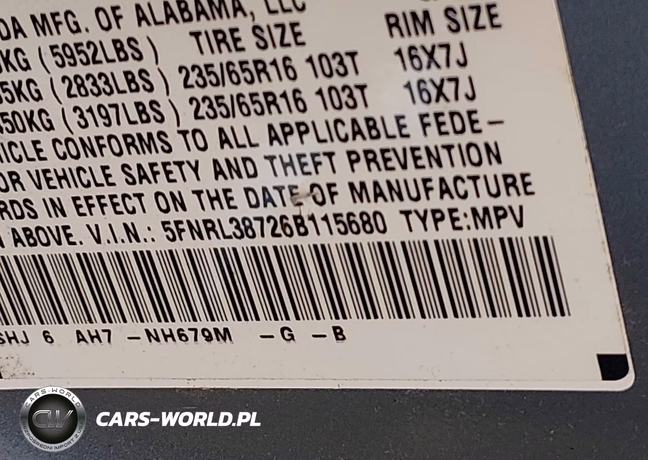 2006 Honda Odyssey Ex-L VIN:5FNRL38726B115680 - 9