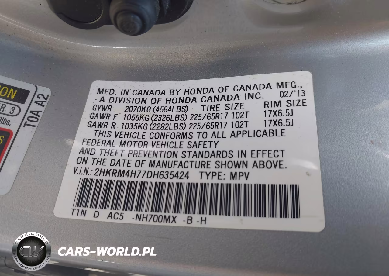 2013 Honda Cr-V Ex-L VIN:2HKRM4H77DH635424 - 9