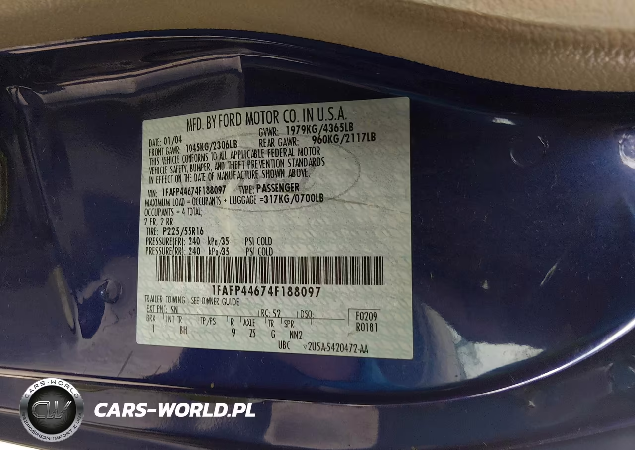 2004 Ford Mustang VIN:1FAFP44674F188097 - 9