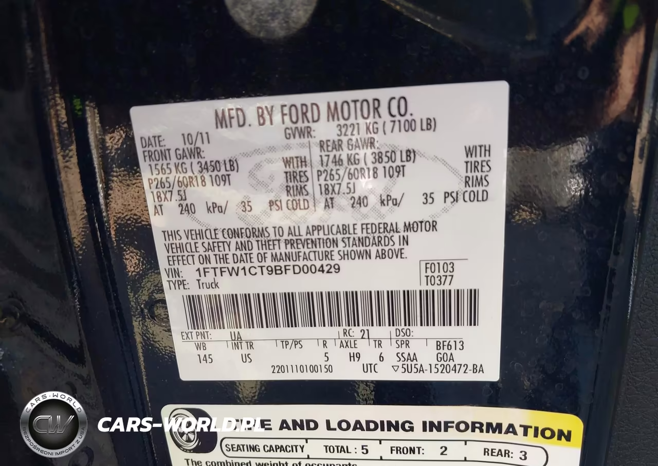 2011 Ford F-150 Xlt VIN:1FTFW1CT9BFD00429 - 9