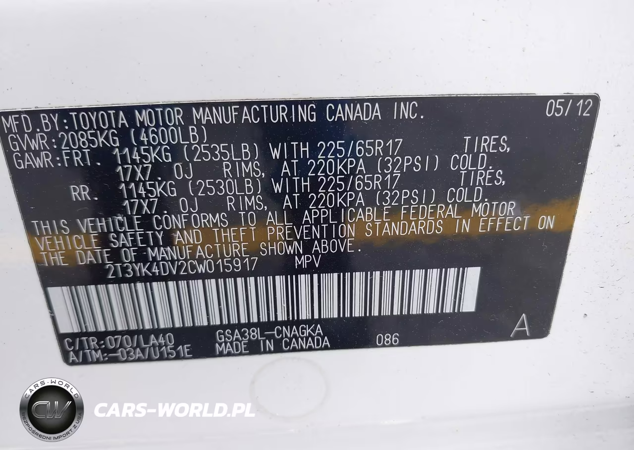 2012 Toyota Rav4 Limited V6 VIN:2T3YK4DV2CW015917 - 9
