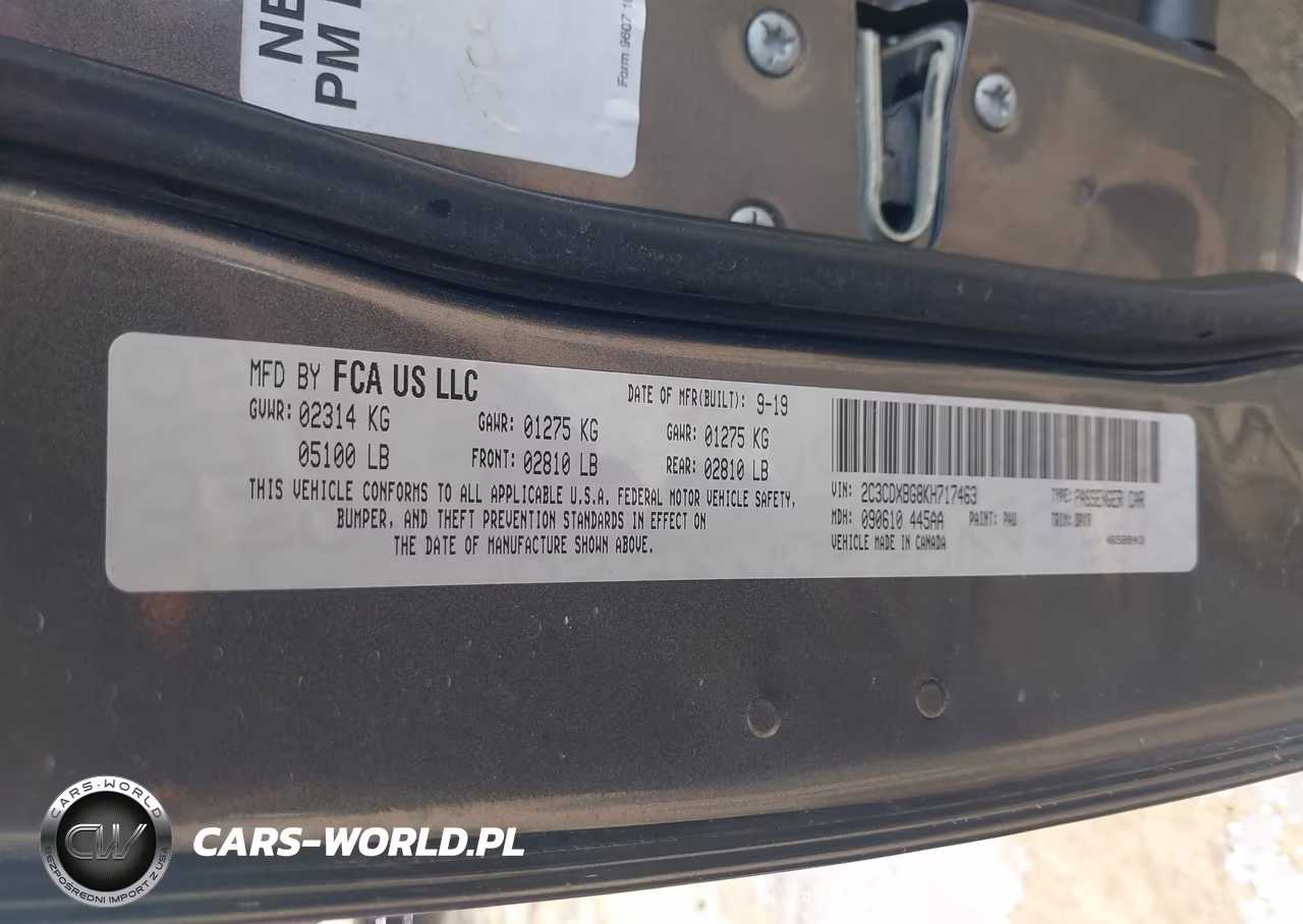 2019 Dodge Charger Sxt Rwd VIN:2C3CDXBG8KH717463 - 9
