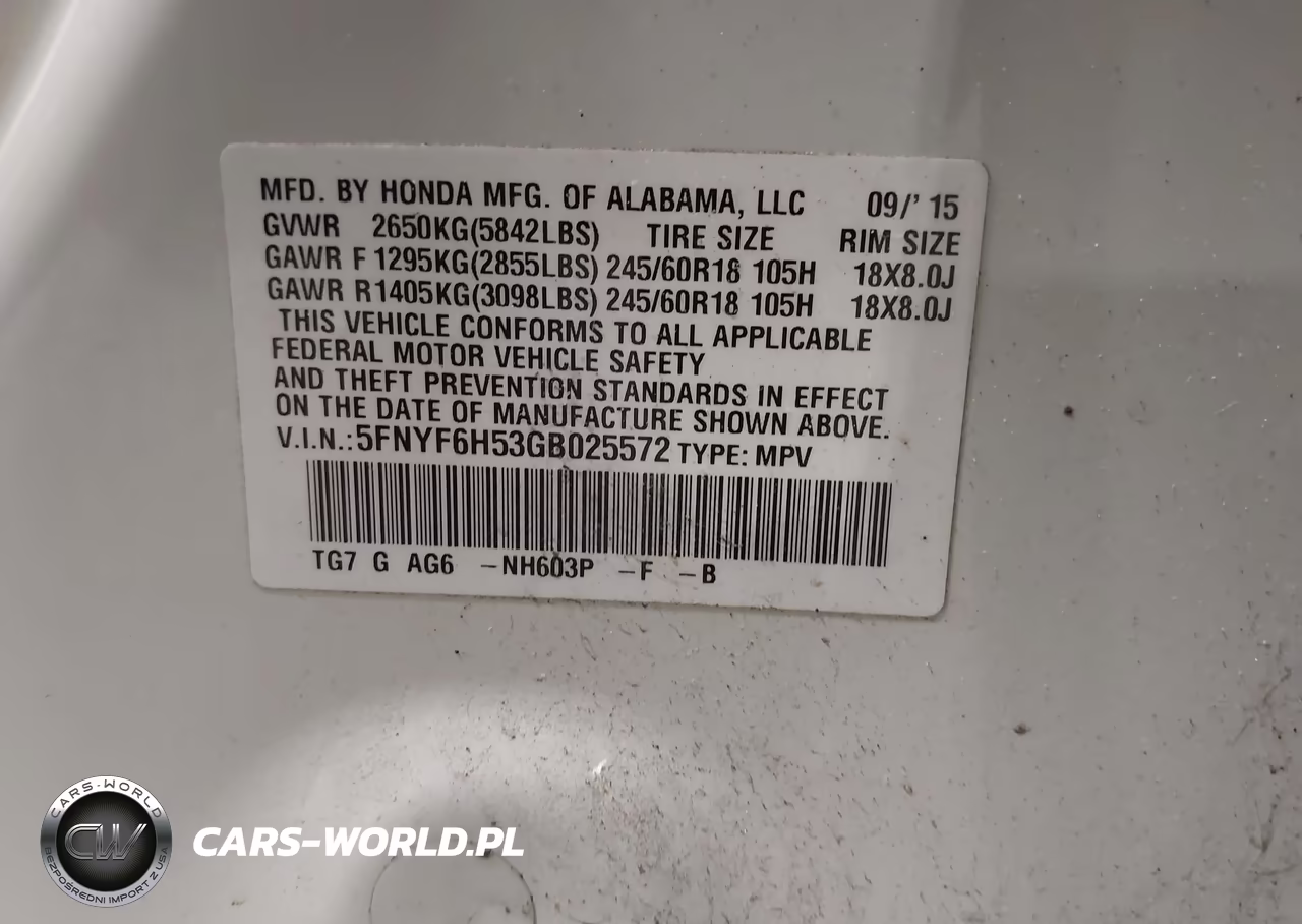 2016 Honda Pilot Ex-L VIN:5FNYF6H53GB025572 - 9