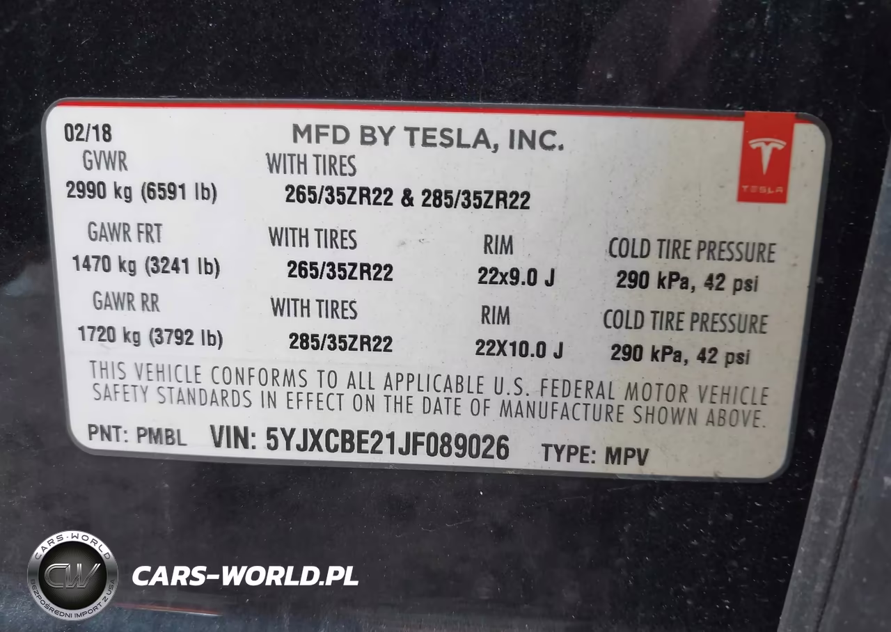 2018 Tesla Model X 100D-75D-P100D VIN:5YJXCBE21JF089026 - 9