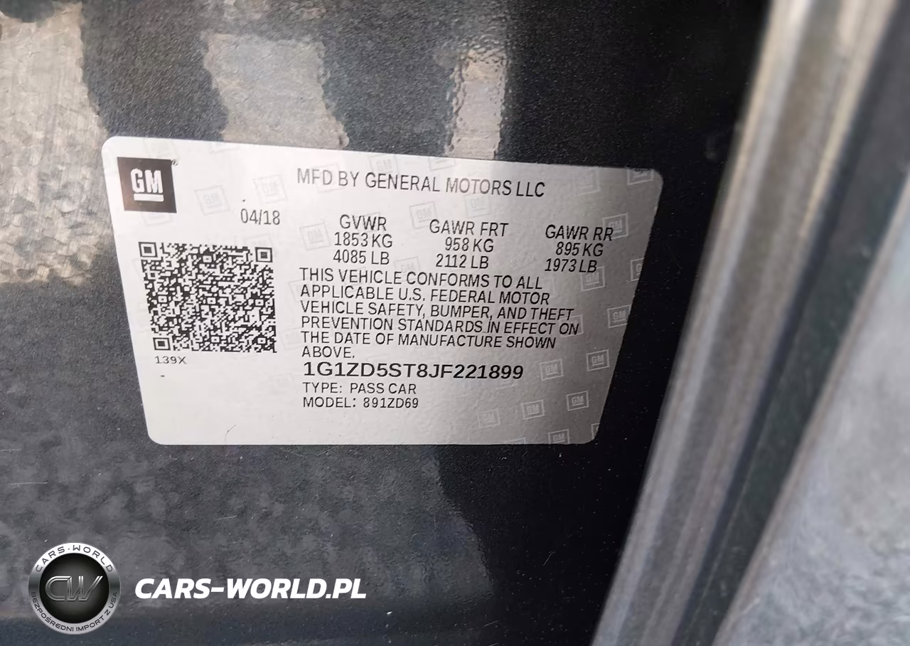 2018 Chevrolet Malibu Lt VIN:1G1ZD5ST8JF221899 - 9