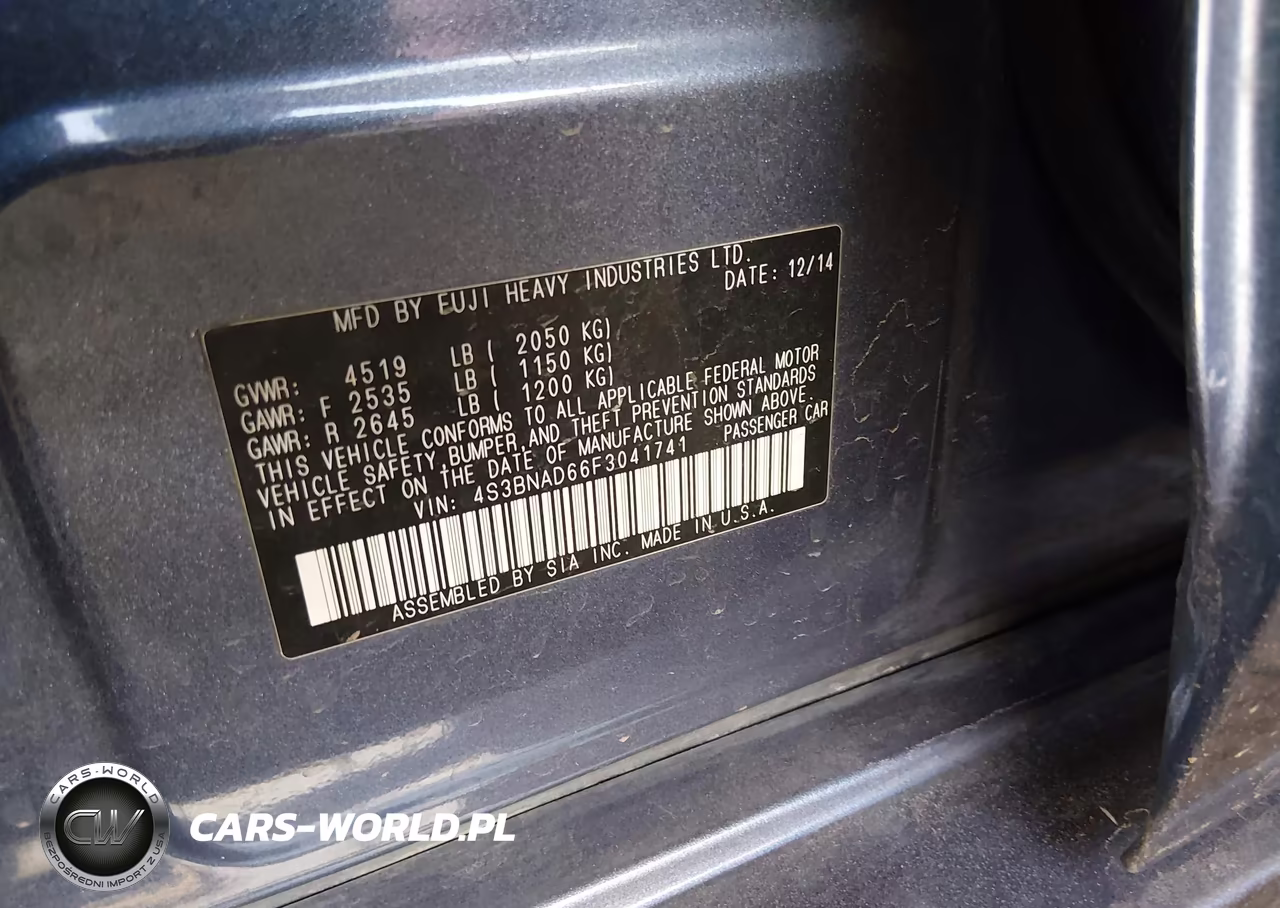2015 Subaru Legacy 2.5I Premium VIN:4S3BNAD66F3041741 - 9