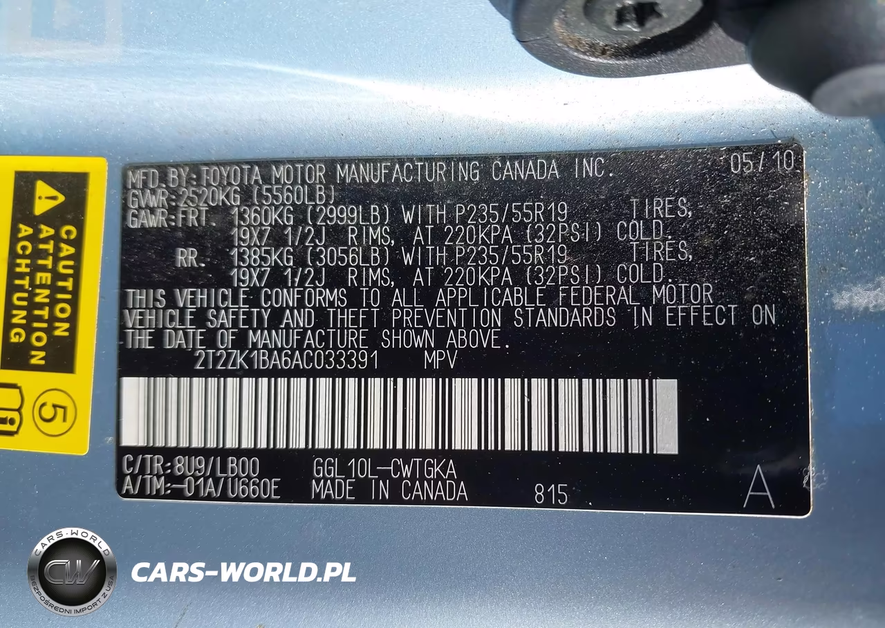 2010 Lexus Rx 350 VIN:2T2ZK1BA6AC033391 - 9