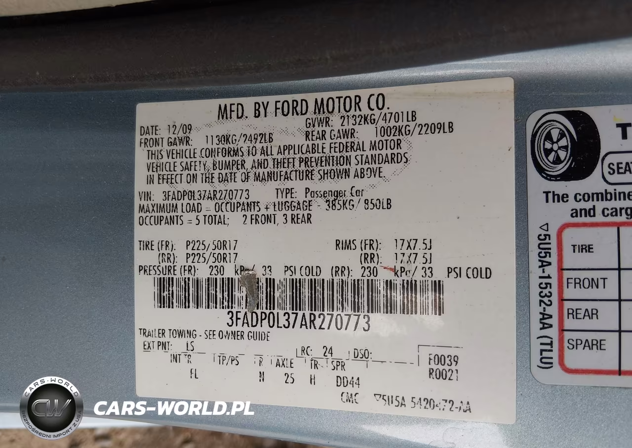 2010 Ford Fusion Hybrid VIN:3FADP0L37AR270773 - 9