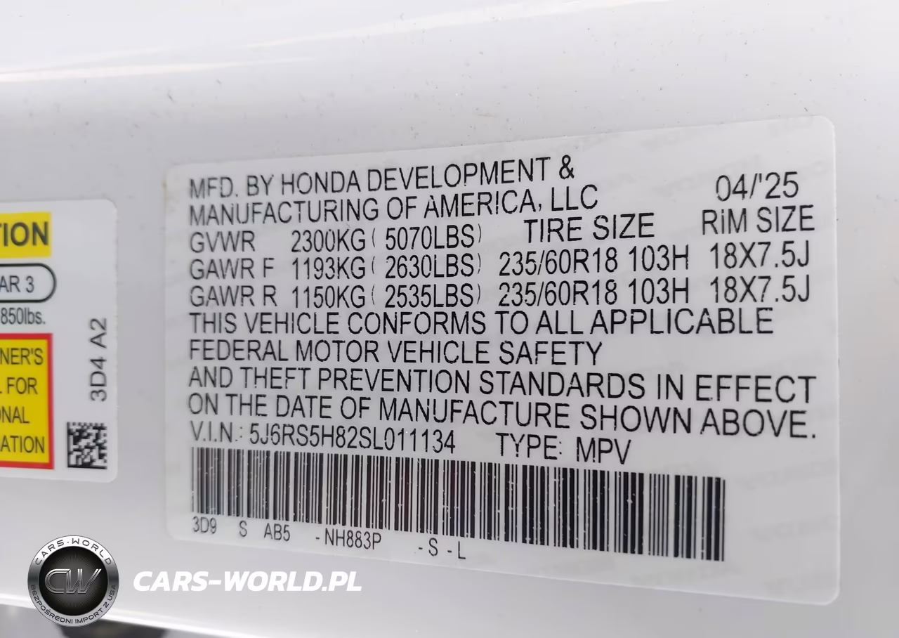 2025 Honda Cr-V Hybrid Sport-L VIN:5J6RS5H82SL011134 - 9
