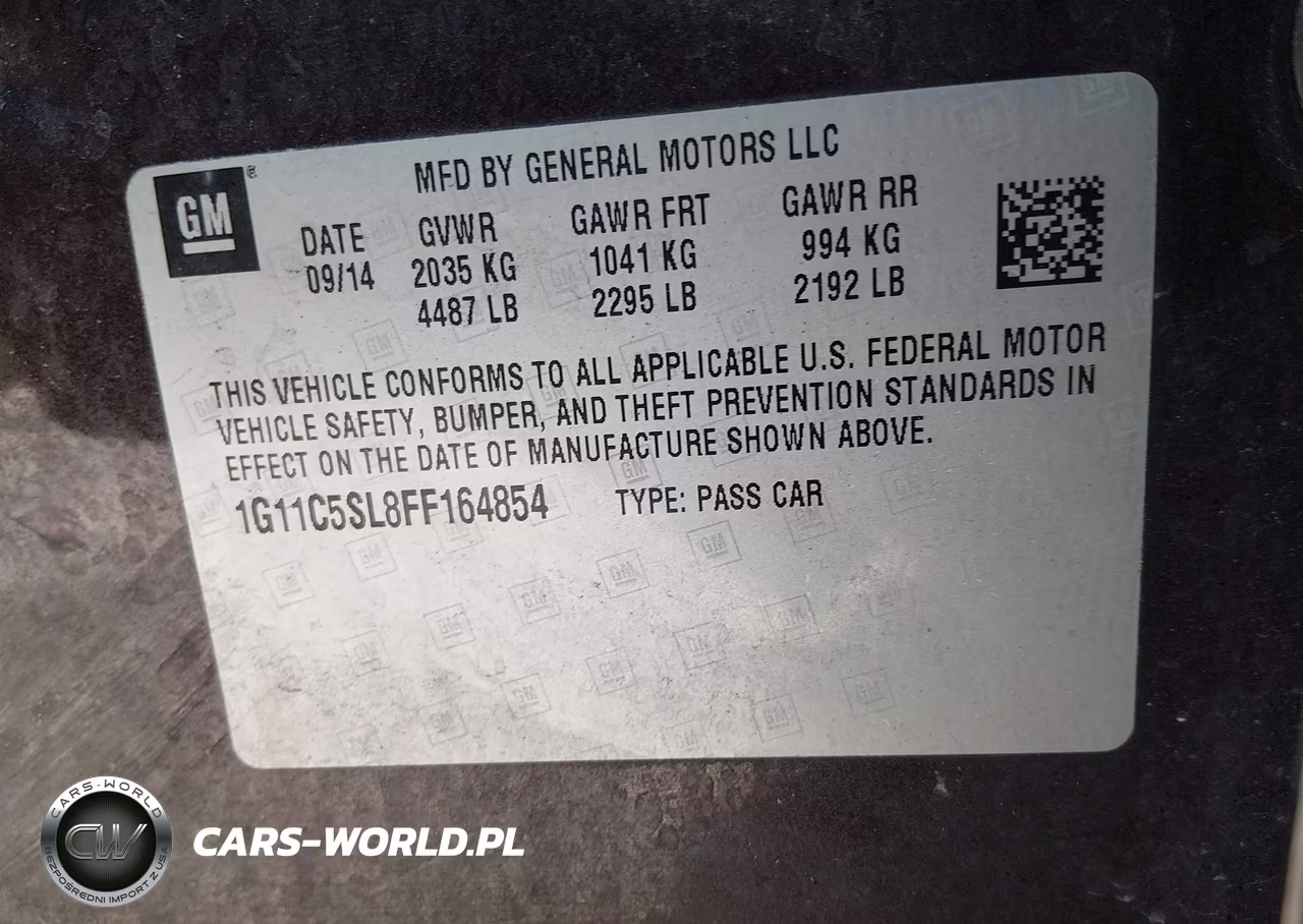 2015 Chevrolet Malibu 1Lt VIN:1G11C5SL8FF164854 - 9