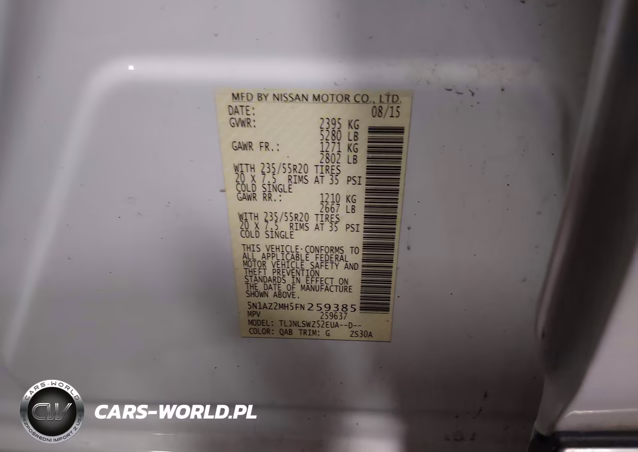 2015 Nissan Murano Platinum VIN:5N1AZ2MH5FN259385 - 9