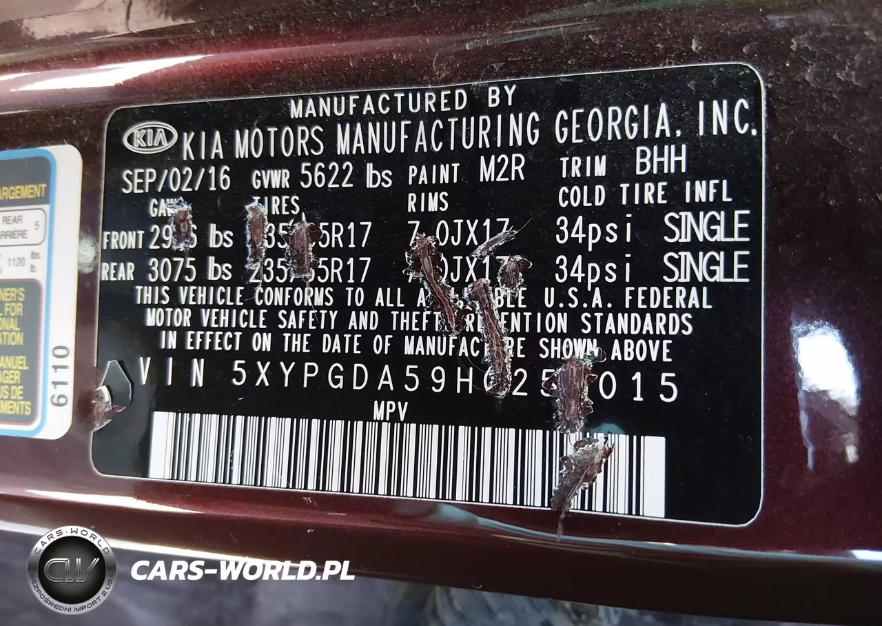 2017 Kia Sorento 3.3L Lx VIN:5XYPGDA59HG250015 - 9