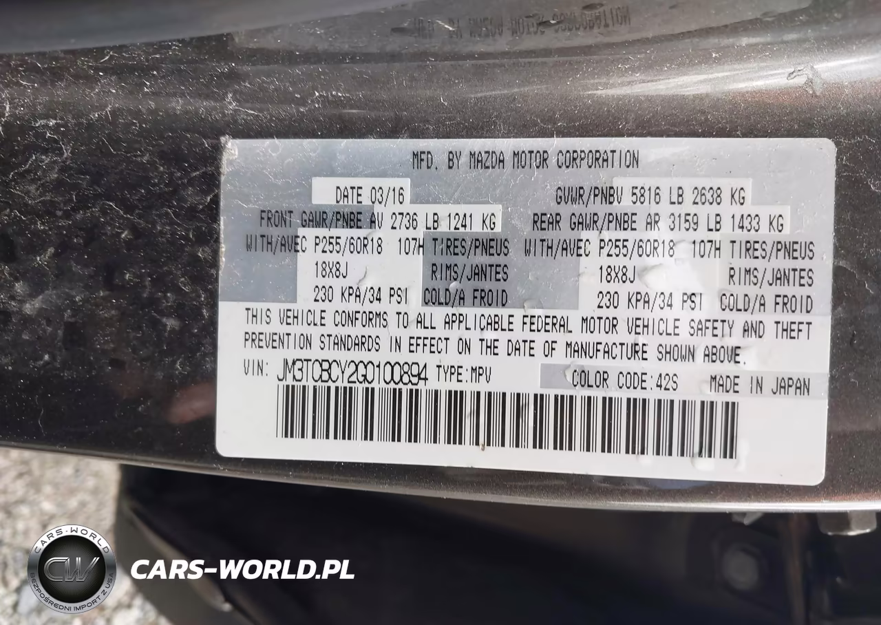 2016 Mazda Cx-9 Touring VIN:JM3TCBCY2G0100894 - 9
