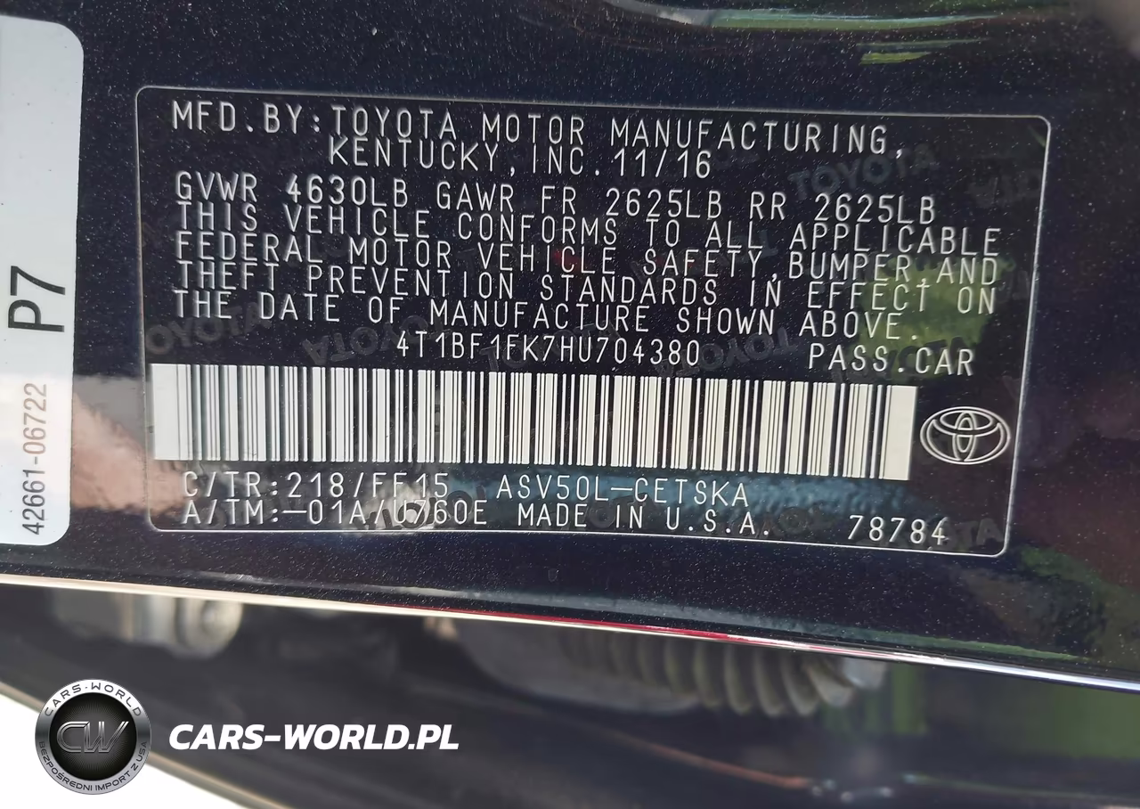 2017 Toyota Camry Se VIN:4T1BF1FK7HU704380 - 9