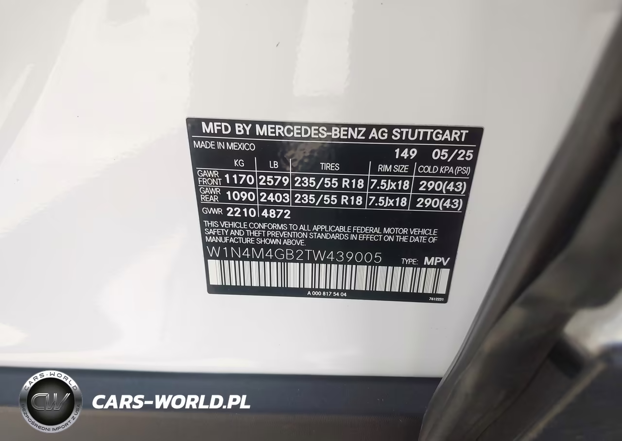 2026 Mercedes-Benz Glb 250 VIN:W1N4M4GB2TW439005 - 9