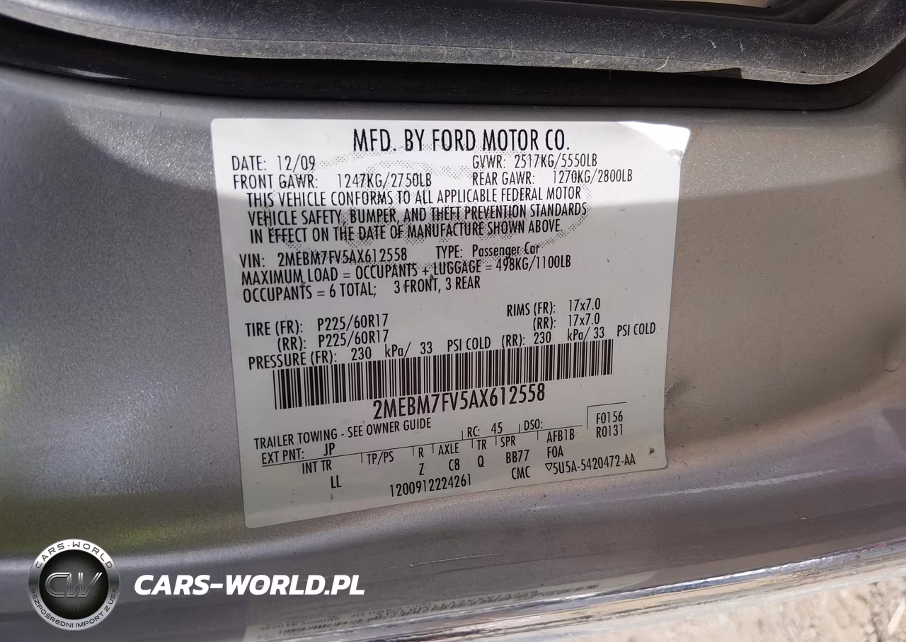 2010 Mercury Grand Marquis Ls (Fleet Only) VIN:2MEBM7FV5AX612558 - 9