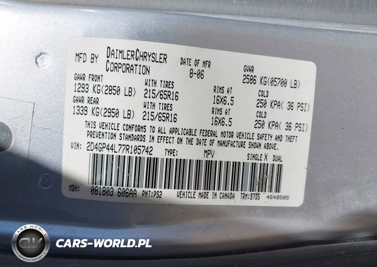 2007 Dodge Grand Caravan Sxt VIN:2D4GP44L77R105742 - 9