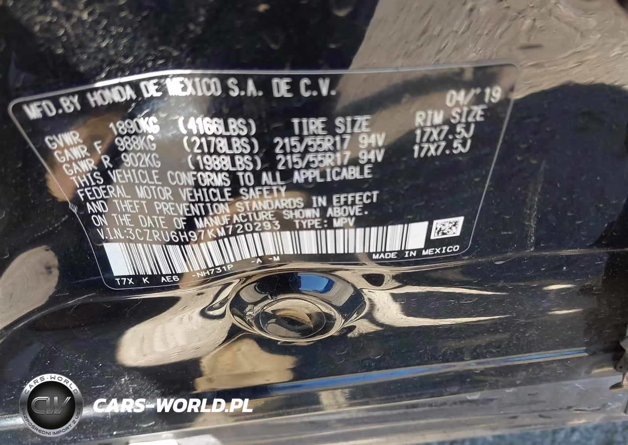 2019 Honda Hr-V Touring VIN:3CZRU6H97KM720293 - 9