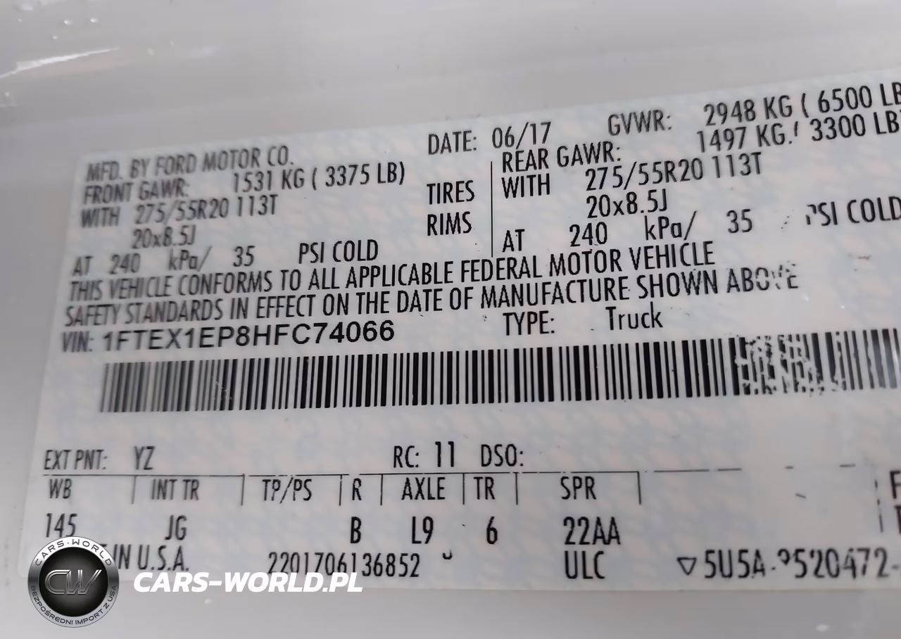 2017 Ford F-150 Xl VIN:1FTEX1EP8HFC74066 - 9