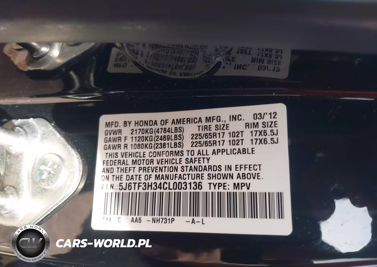 2012 Honda Crosstour 2.4 Ex VIN:5J6TF3H34CL003136 - 9