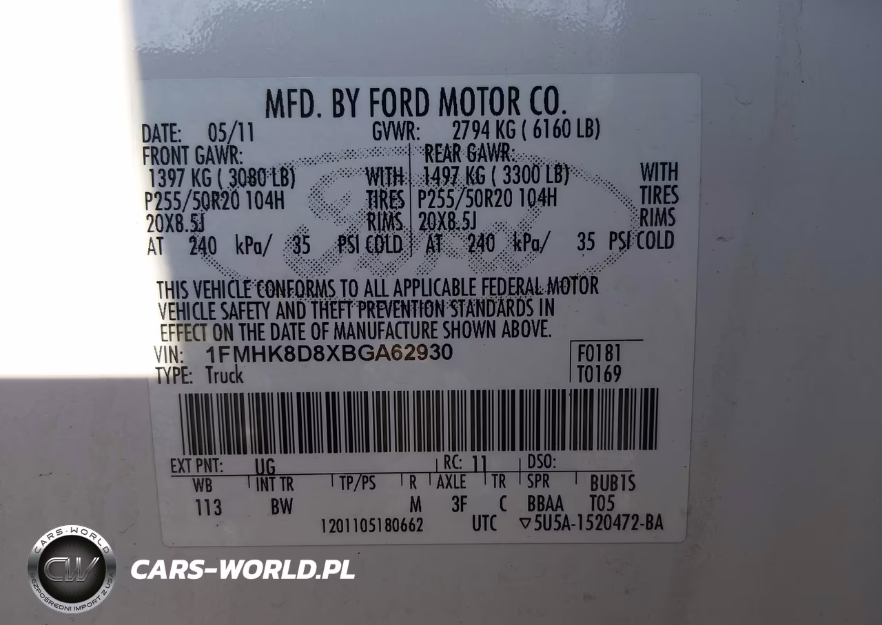 2011 Ford Explorer Xlt VIN:1FMHK8D8XBGA62930 - 9