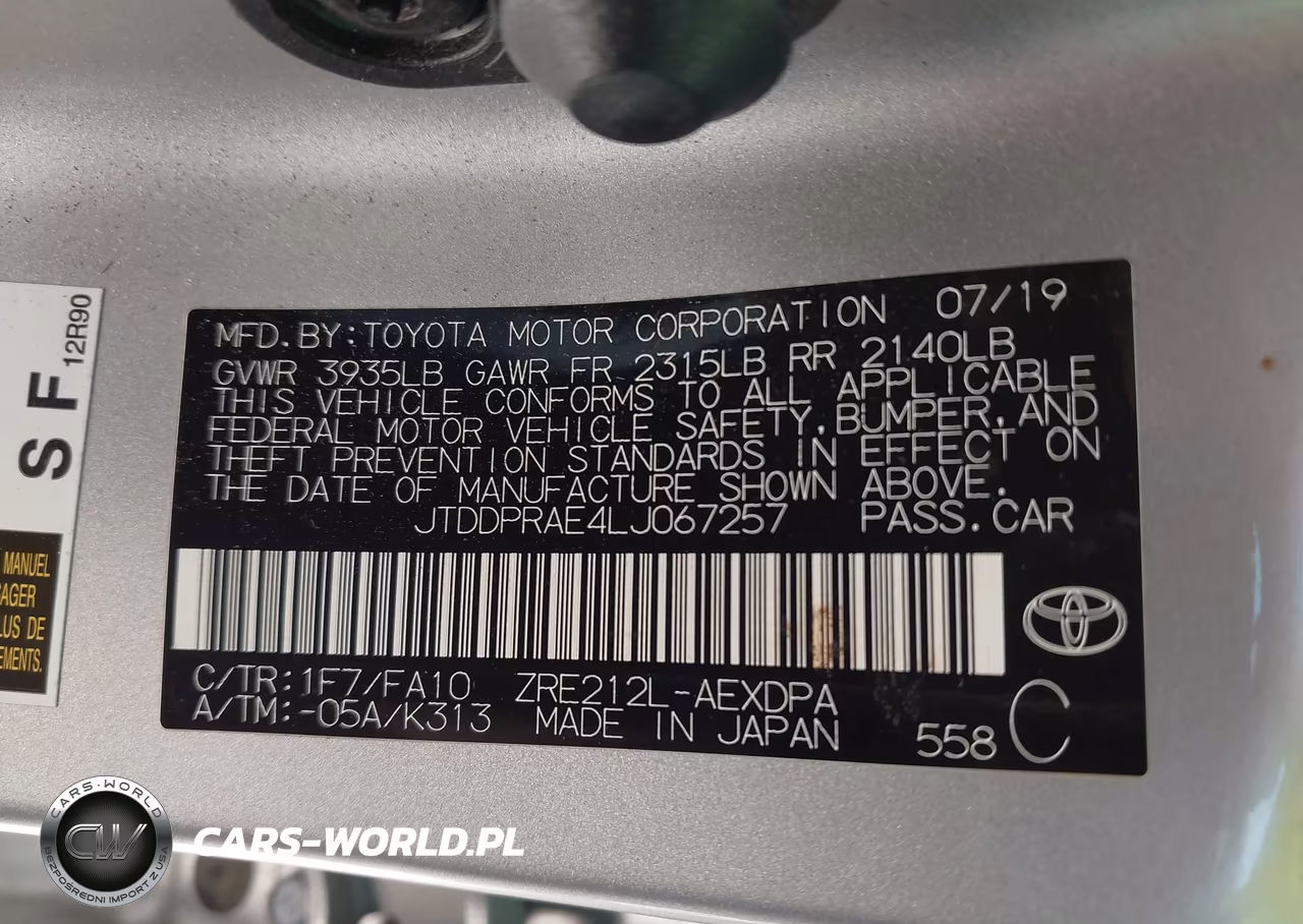 2020 Toyota Corolla L VIN:JTDDPRAE4LJ067257 - 9