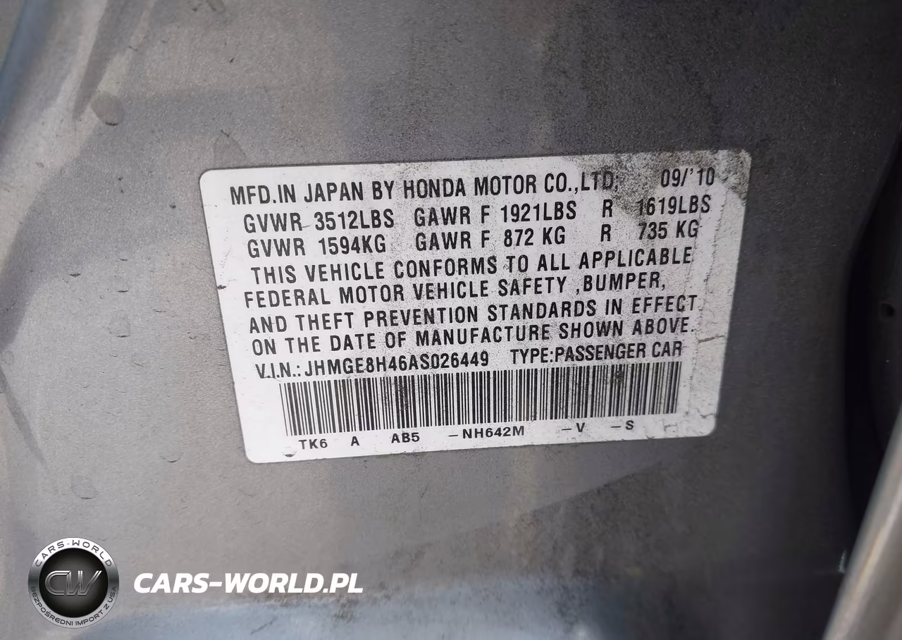 2010 Honda Fit Sport VIN:JHMGE8H46AS026449 - 9
