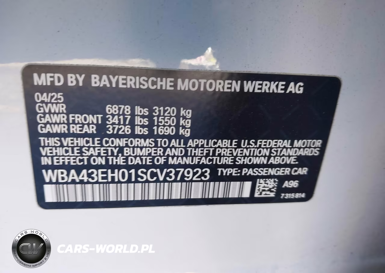 2025 BMW 750E xDrive VIN:WBA43EH01SCV37923 - 9