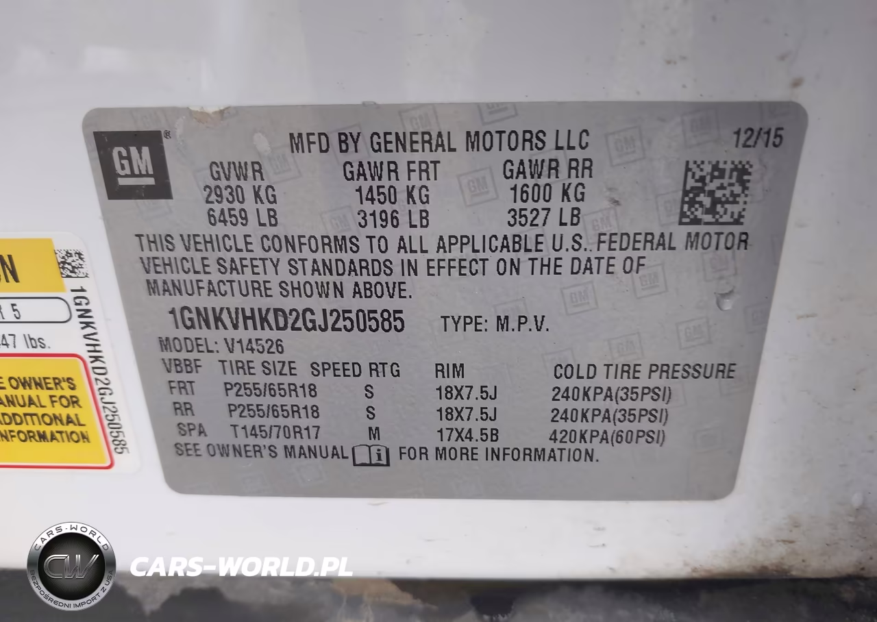 2016 Chevrolet Traverse 2Lt VIN:1GNKVHKD2GJ250585 - 9