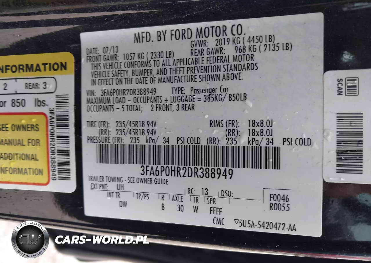 2013 Ford Fusion Se VIN:3FA6P0HR2DR388949 - 9