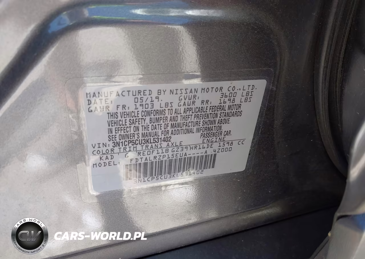 2019 Nissan Kicks S VIN:3N1CP5CU3KL531402 - 9